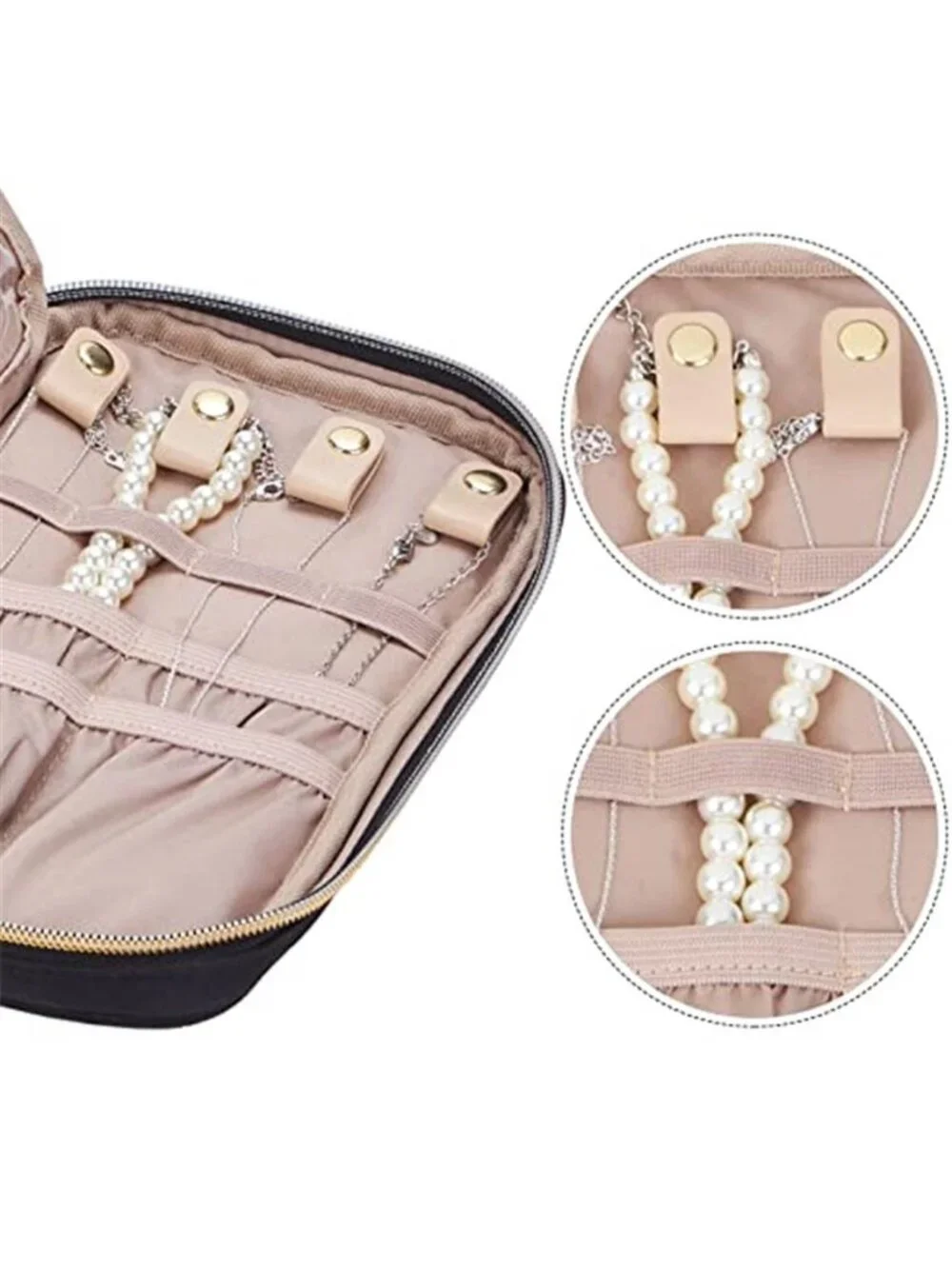 Travel Jewelry Organizer Case Necklace Ring Earring Storage Zip Carrying Pouch
